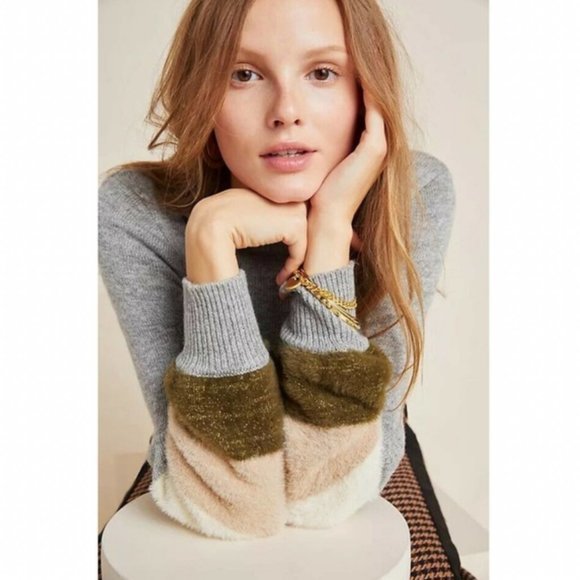Cupcakes & Cashmere Drew‎ Sweater Colorblock Soft Fuzzy Sz Small - Picture 2 of 14